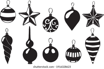 christmas toy. silhouette of Christmas toys. vector. eps