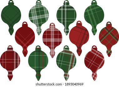 Christmas toy silhouettes. Clip art kit on white background