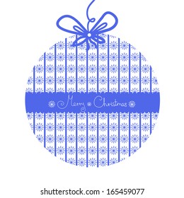 Christmas toy with snowflakes ornament, vector ilustration