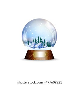 Christmas toy a sphere with the snow