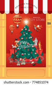 christmas toy store vector/illustration