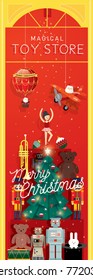 Christmas Toy Store Window Display Vector/illustration