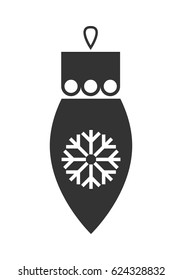 Christmas toy, symbol, black flat icon. Illustration