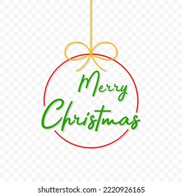 Weihnachtsspielzeug. Template Christmas Toy in modernem Flachdesign. Ballspielzeug für Weihnachtsbaum einzeln auf transparentem Hintergrund. Vektorgrafik