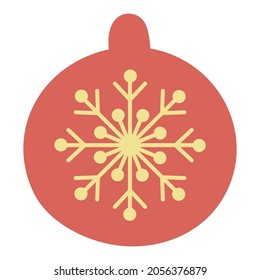 Christmas toy for the tree, ball with a pattern. Hand drawn vector illustration.Traditional holiday symbol