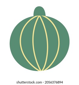 Christmas toy for the tree, ball with a pattern. Hand drawn vector illustration.Traditional holiday symbol