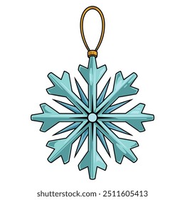 Christmas toy vintage label colorful snowflake for painting New Year tree or house on eve of winter holidays vector illustration