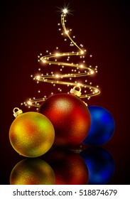Christmas toys in the background abstract tree
