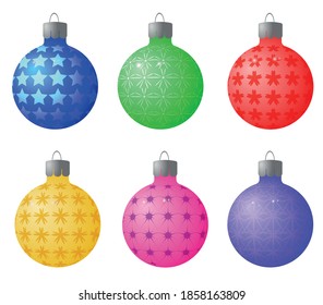 Christmas toys, balloons of different colors with a pattern.