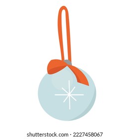 Christmas toys and balls. Different shapes new year decorations. Cartoon style icons set. Vector illustration.