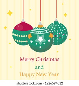 christmas toys balls for christmas and new year, vector