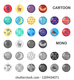 Christmas toys cartoon icons in set collection for design.New Year balls vector symbol stock web illustration.