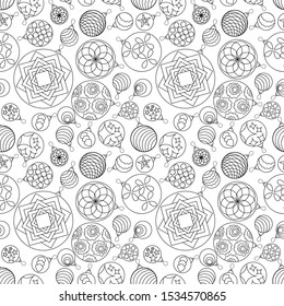 Christmas toys, Christmas coloring, vector postcard, pattern, Christmas coloring.