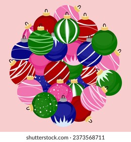 Christmas toys, Christmas decorations, Christmas balls. can be used for postcards, posters, posters, for design