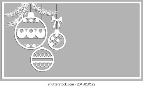 Christmas toys, a form for cutting for the New Year, Christmas decorations on a gray background, minimalism and celebration.