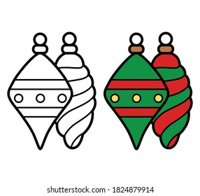 Christmas toys icon on white background, vector illustration