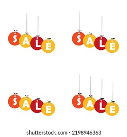 Christmas toys icon, sale concept, vector illustration