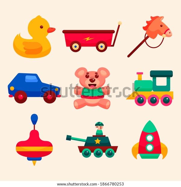 Christmas toys. Kids toys set. Plaything,\
bauble, trick. Toy, kid, child preschool.\
