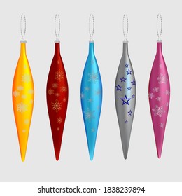 christmas toys multicolored icicle illustration