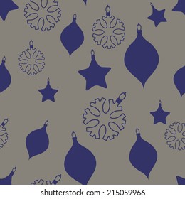 Christmas  toys seamless vector background.