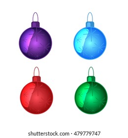 Christmas toys set multicolor vector illustration