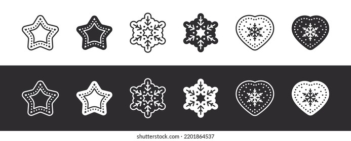 Christmas toys signs. Collection of Christmas icons on white background. Vector illustration