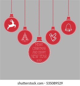 Christmas toys with Christmas symbols