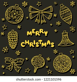 Christmas toys - vector background or set for holiday design