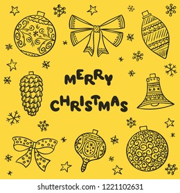 Christmas toys - vector background or set for holiday design