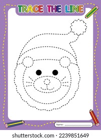 Christmas Tracing line worksheet for kids.