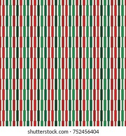 Christmas traditional colors vertical lines background. Bright abstract wallpaper. Seamless pattern with geometric ornament. Stripes motif. Digital paper, textile print, page fill. Vector art