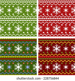 Christmas traditional ornamental knitted pattern