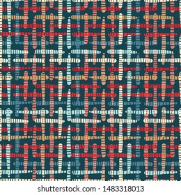 Christmas traditional scottish plaid gingham seamless pattern. Red green holiday textured all over print. Vector swatch