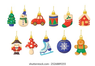 Christmas traditional tree decorations toys