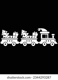 Christmas train EPS file for cutting machine. You can edit and print this vector art with EPS editor.