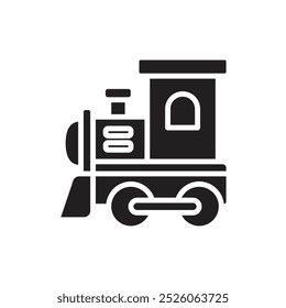 Christmas Train Filled Icon Vector Illustration
