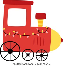 Christmas Train Railroad Vector Illustration