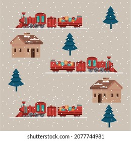 Christmas Train Set Nine Icons