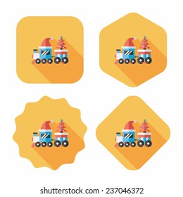 Christmas train toy flat icon with long shadow,eps10