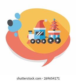 Christmas train toy flat icon with long shadow,eps10