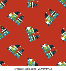 Christmas train toy flat icon,eps10 seamless pattern background
