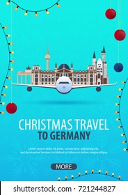 Christmas Travel to Germany. Winter travel. Vector illustration