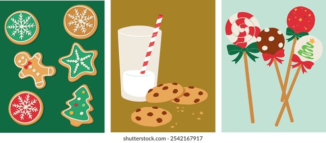 Christmas treats -  hand-made vector illustrations