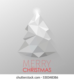 Christmas tree 3D. Abstract low poly vector christmas tree.