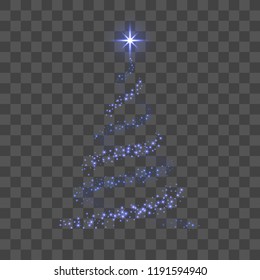 Christmas Tree 3d Card Transparent Background Stock Vector (royalty 