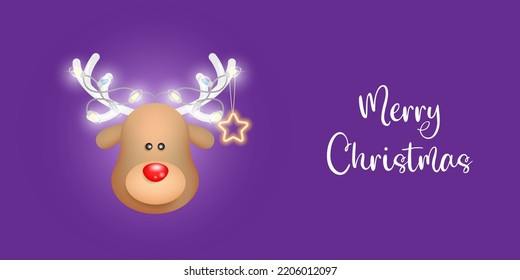 Christmas tree with 3D garland and candy vector illustration