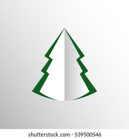 Christmas tree 3d. New Year. Vector card.