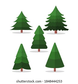 Christmas Tree 4 Icon Vector Flat Background