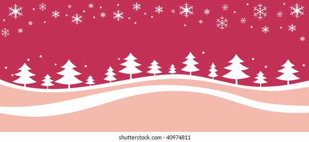 Christmas tree abstract art  red background