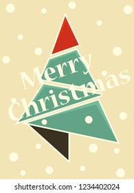 Christmas tree. Abstract background. Cut paper